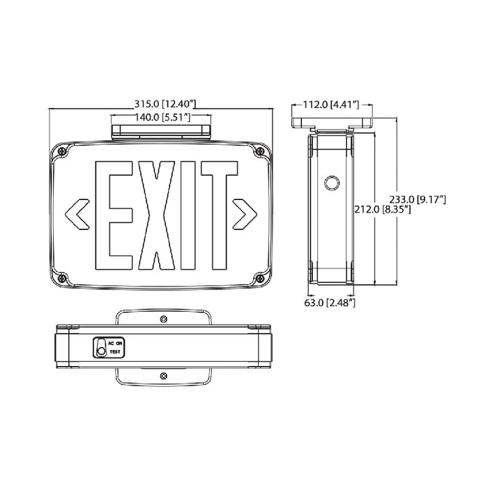 Sure-Lites LPXW7 LED Exit Sign with Battery
