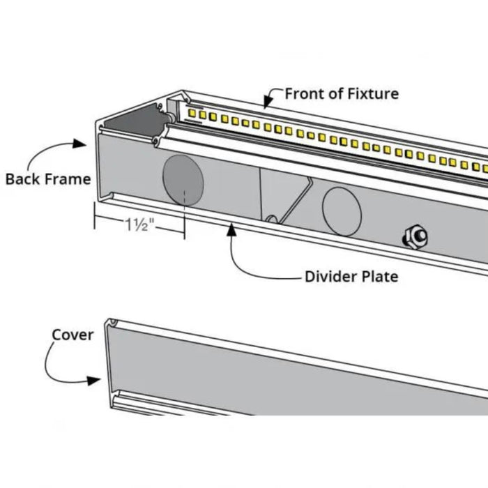 Task Lighting LP18 18.5" RM Series Lighted Power Strip, Tunable White 2700K - 5000K