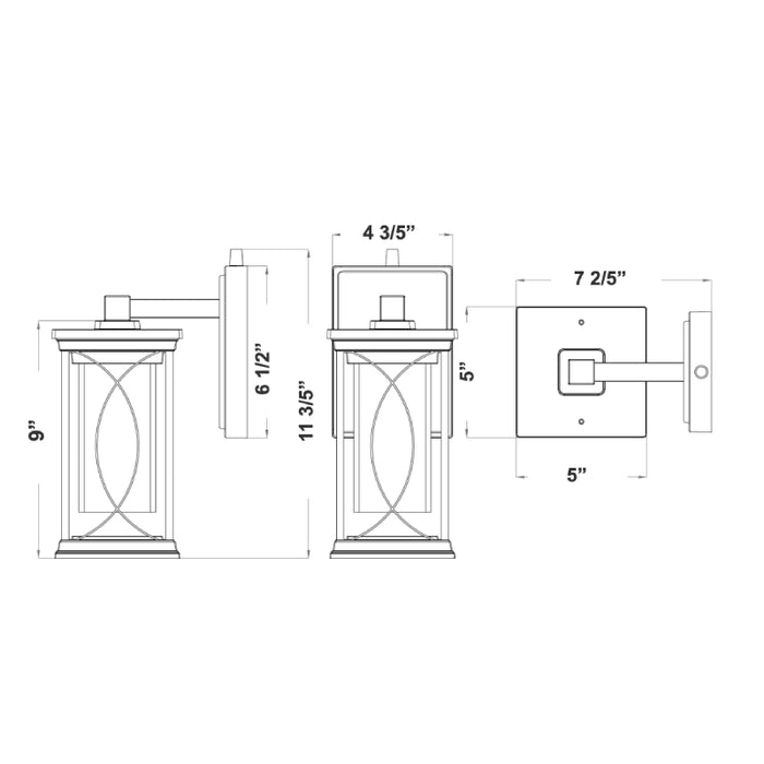 Westgate LRS-M2 12W LED Outdoor Wall Lantern, Multi CCT