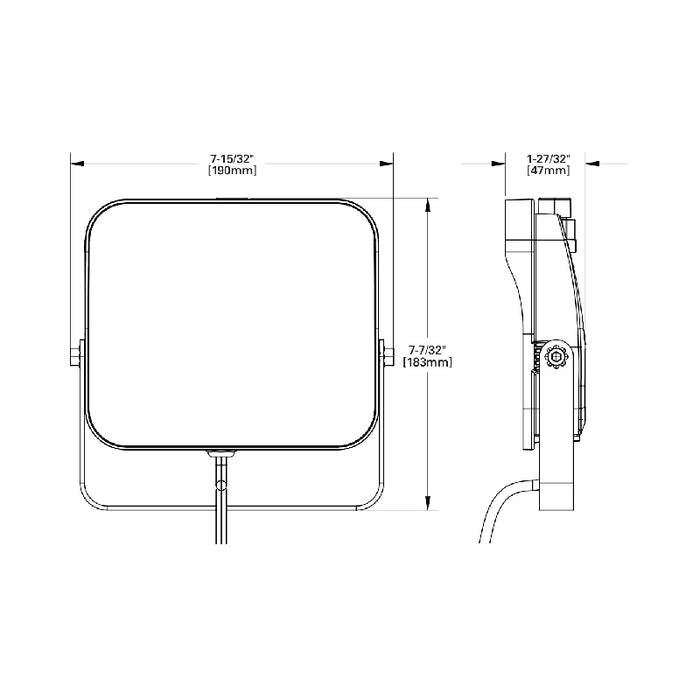Lumark LSF25-YK-PC LSF Series 11W/15W/22W/25W LED Selectable Flood Light, Yoke Mount