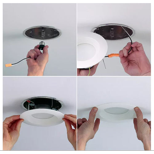 Halo LT4 4" 6.6W LED Retrofit Module with Baffle Trim, 5CCT Selectable, 600 Lumens, 120V, Matte White