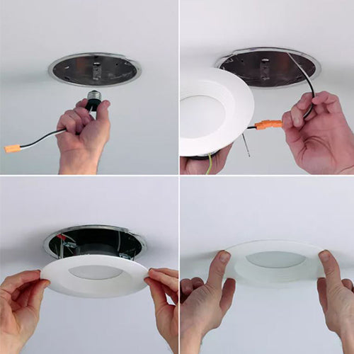 Halo LT4 4" 9.4W LED Retrofit Module with Baffle Trim, 5CCT Selectable, 900 Lumens, 120V, Matte White