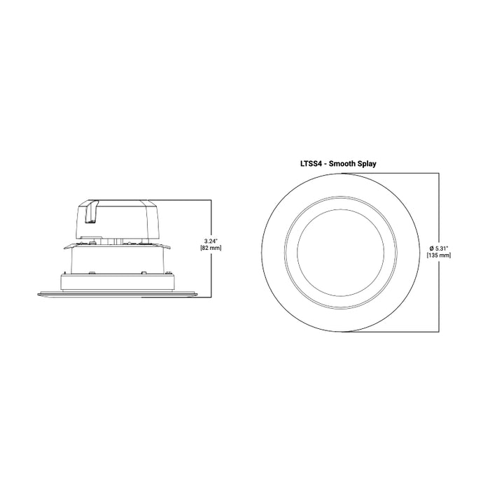 Halo LT4 4" All-Purpose 6.1W LED Smooth Splay Trim Downlight, 5CCT Selectable, 650 Lumens, 120V, Matte White