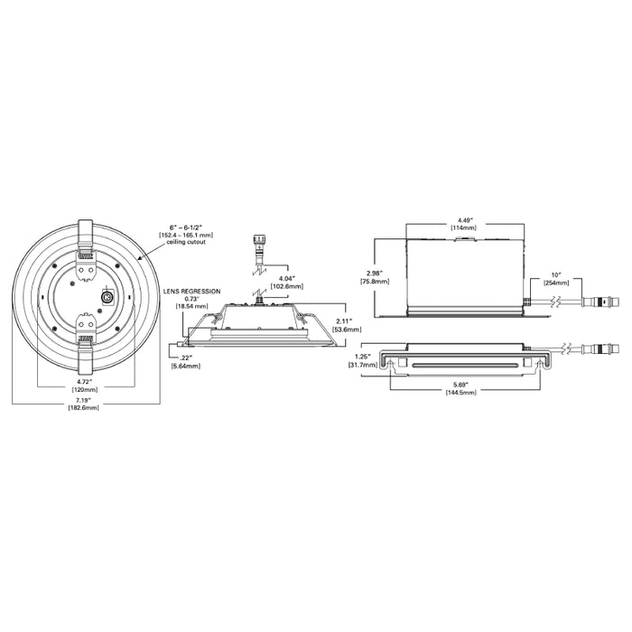 Halo LTC608B 6" Baffle Downlights & Mounting Frames Kits, 6-Pack