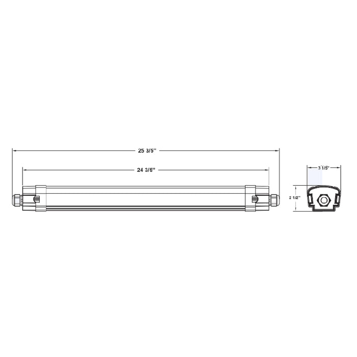 Westgate LTPV 2-ft 10W/15W/18W LED Linear Vapor Light, CCT
