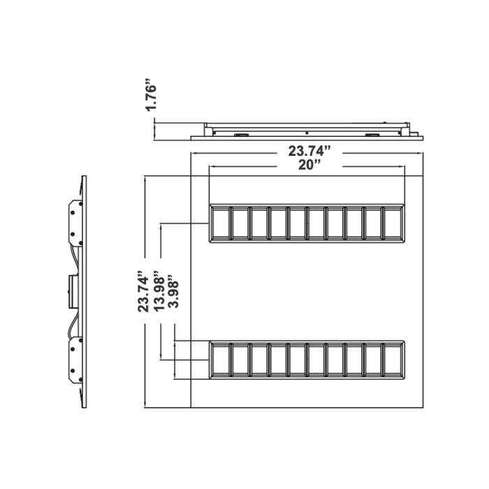 Westgate LTRG Series LED Architectural Grille Troffer, Power & 3CCT Selectable, 120-277V, 0-10V Dimming