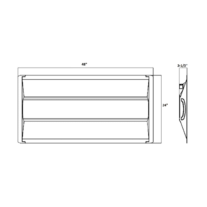 Westgate LTRP 2X4 50W LED Center Basket Durable Troffer Light, 5000K