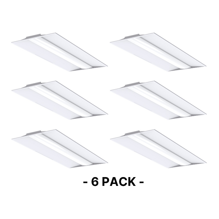 Westgate LTRS 2x4 30W/40W/45W/50W LED Adjustable Stack Troffer, CCT Selectable - Pack of 6
