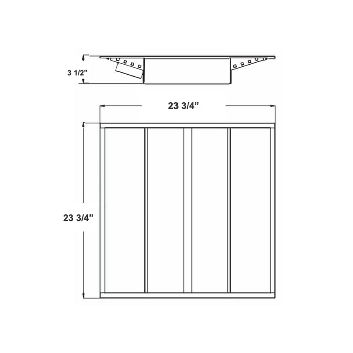 Westgate LTRW Series LED Architectural Advanced Edge-Lit Wing Design Troffer, Power & 4CCT Selectable, 120-277V, 0-10V Dimming