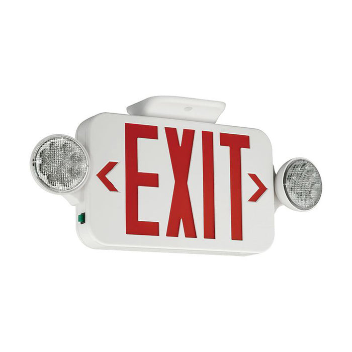 Lumination LUCE LED Exit/Emergency Light Combo, Round Lamp Heads, Universal Face, Remote Capacity, NiMh Battery