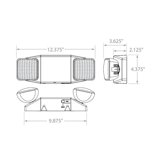 Lumination LUMEL Series Square Head LED Emergency Light, 120/277 Input, NiCad Battery