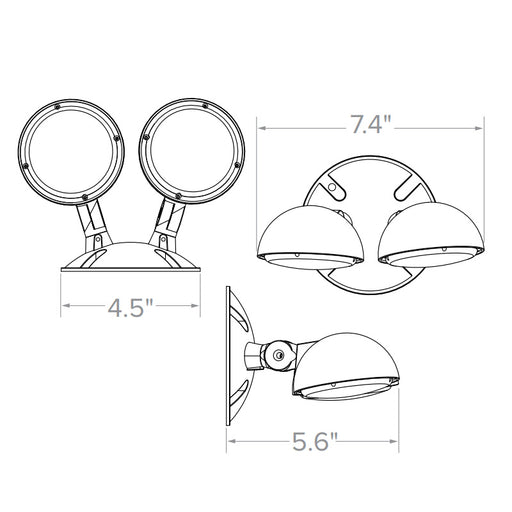Lumination LUROD Outdoor LED Double Remote Head with Mounting Base
