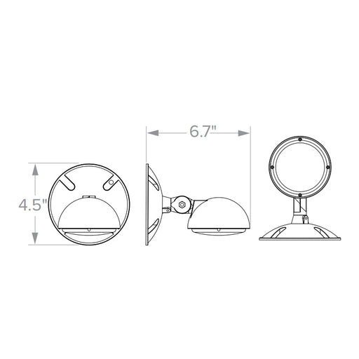 Lumination LUROS Outdoor LED Single Remote Head with Mounting Base