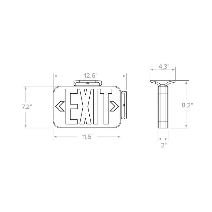 Lumination LUX Series LED Exit Sign, Universal Face, AC Only