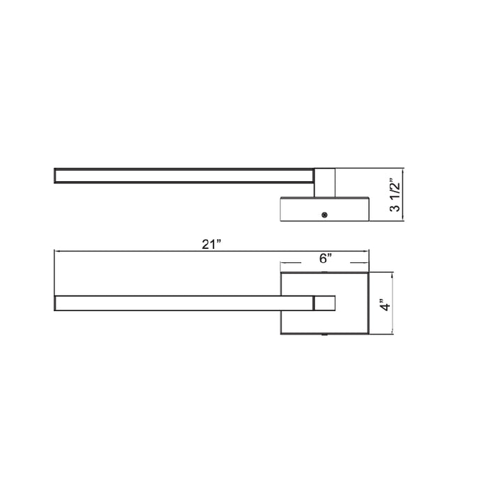 Westgate LVS-WS-21 21" Tall LED Slim Rotatable Vanity Light