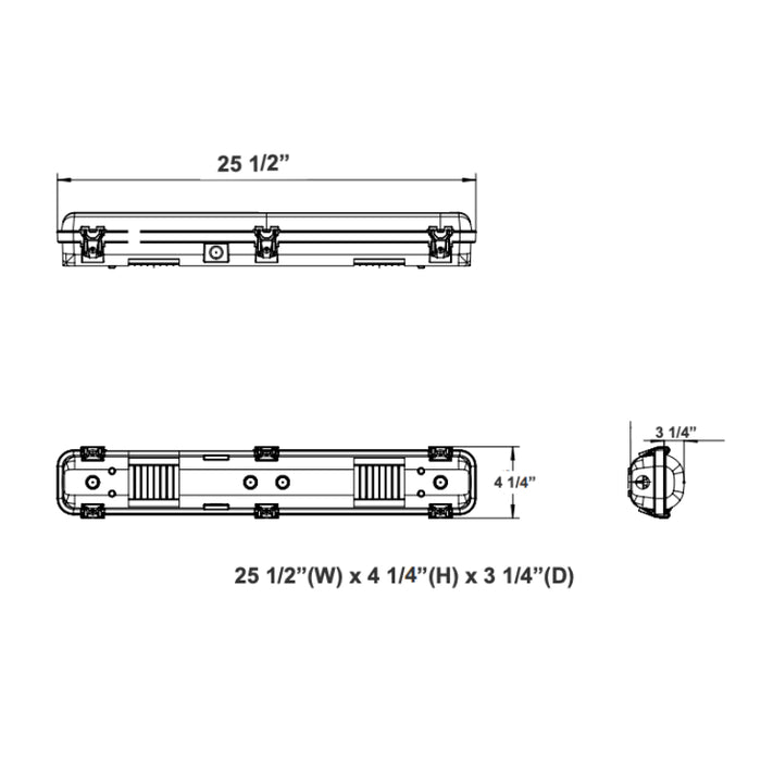 Westgate LVTE 2-ft 15W/17W/20W/25W LED Linear Vapor Light, 3CCT Selectable, 120-277V