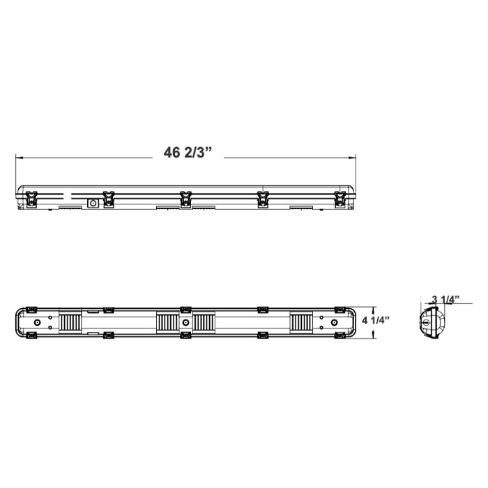 Westgate LVTE 4-ft 20W/28W/36W LED Linear Vapor Light, 3CCT Selectable, 120-277V