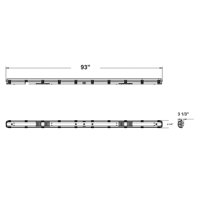 Westgate LVTE 8-ft 65W/75W/90W/110W LED Linear Vapor Light, 3CCT Selectable, 120-277V