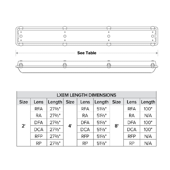 Columbia LXEM4 4-ft LED Vaportite, 4000K