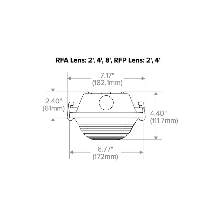 Columbia LXEM4 4-ft LED Vaportite, High Lumens, 4000K, Ribbed Frosted Acrylic, 0-10V Dimming, 120–277V