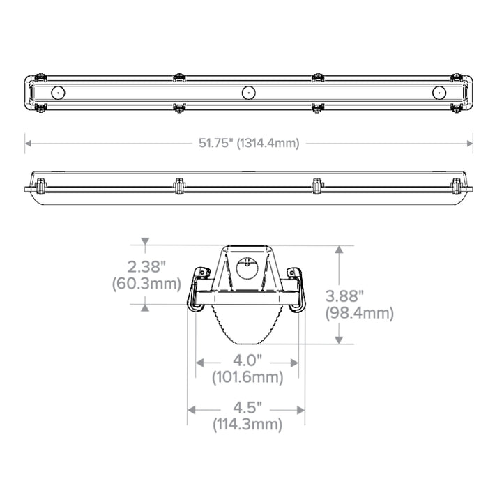 Columbia LXEN4 4-ft LED Vaportite, 4000lm, 4000K