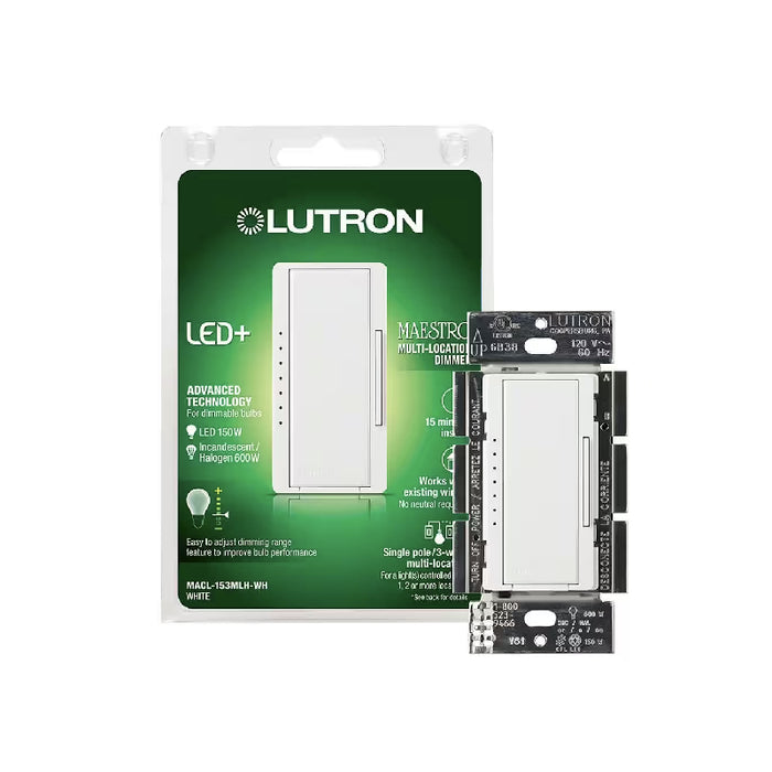 Lutron MACL-153MH Maestro 150W Single Pole/3-Way/Multi-Location Dimmer