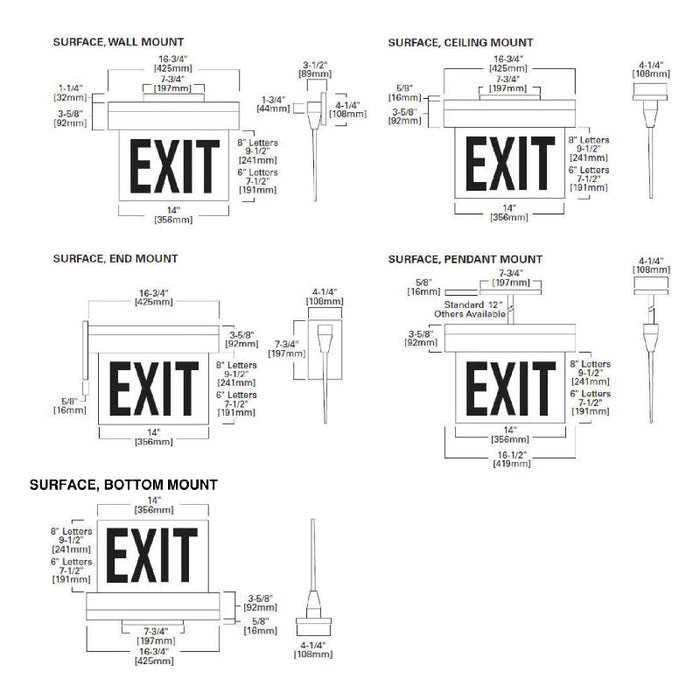 Marathon Surface Edge-Lit Exit Sign