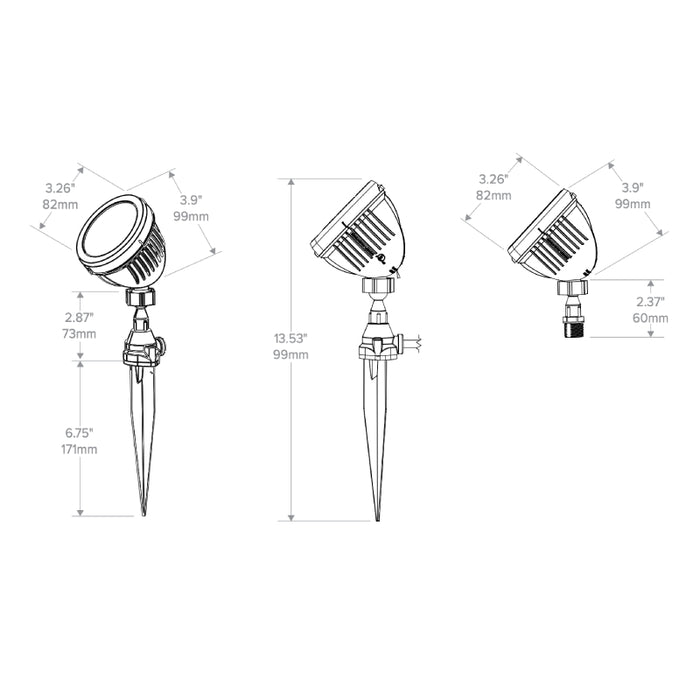 EXO MBUL COLT Mini 13W LED Landscape Mini Bullet Light, 3000K, 1115 Lumens. 120V