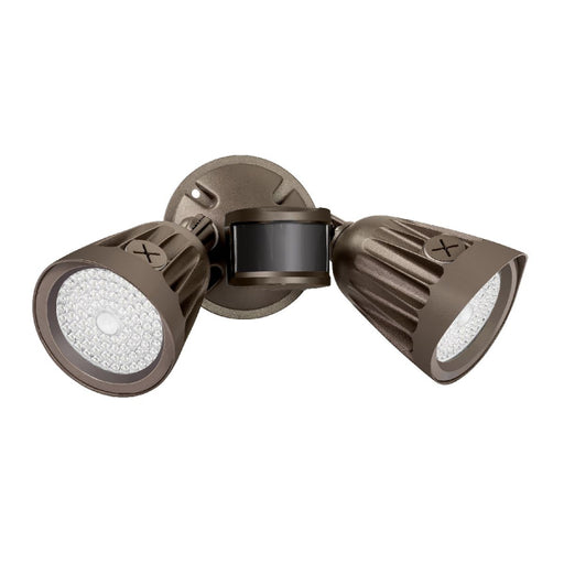 EXO ML Marshal 26W/40W/50W LED Twin-Head Flood Light with Motion Sensor, 3CCT Switchable, 120-277V - Bronze