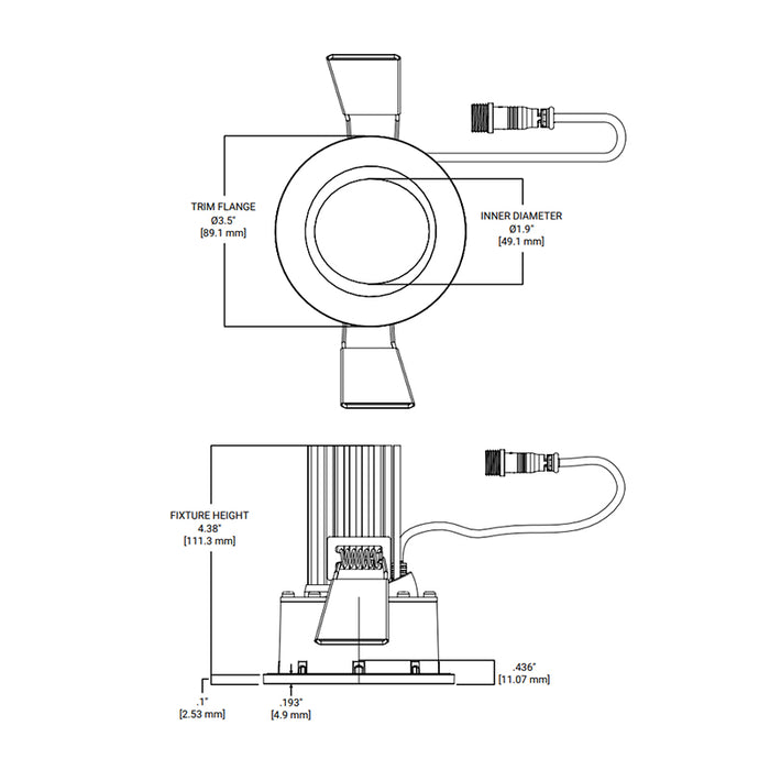 Halo ML2ALSD2W1ER ML Flex Series 2" Round Smooth Canless LED Adjustable Downlight, Field-SeleCCTable Dim-to-Warm