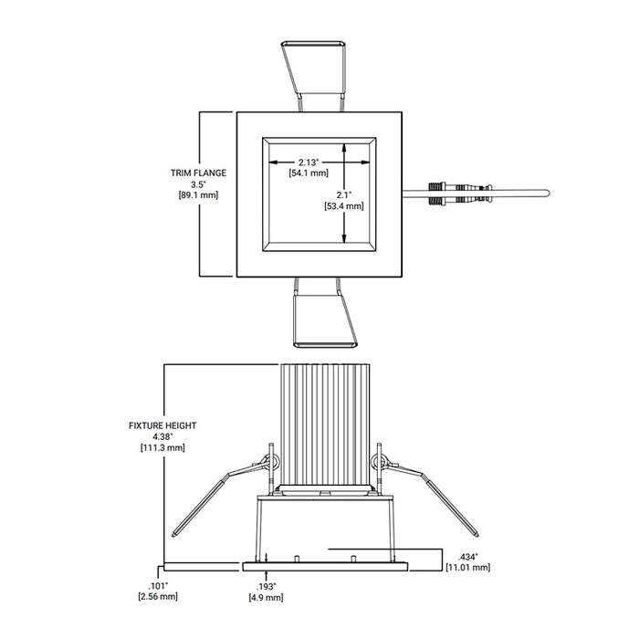 Halo ML2ALSFS1ES ML Flex Series 2" Square Smooth Canless LED Adjustable Downlight, 5CCT & 3 Lumen Selectable