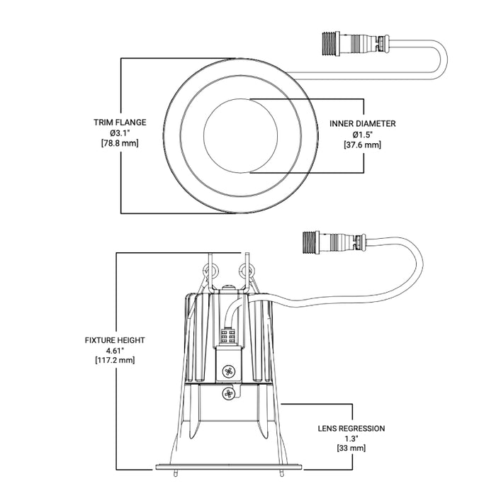 Halo ML2LSF 2" Square Canless LED Downlight, 5CCT Selectable
