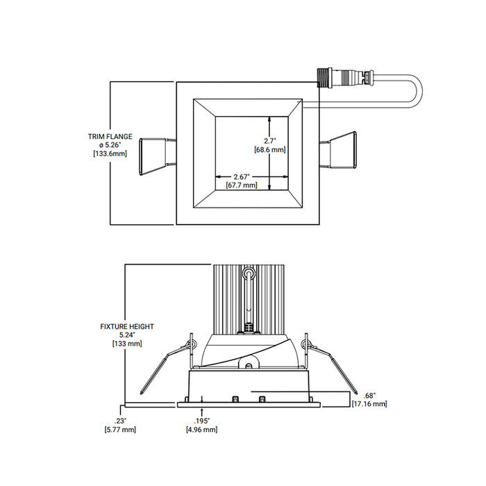 Halo ML4ALSFS1ES ML Flex Series 4" Square Smooth Canless LED Adjustable Downlight, 5CCT & 3 Lumen Selectable