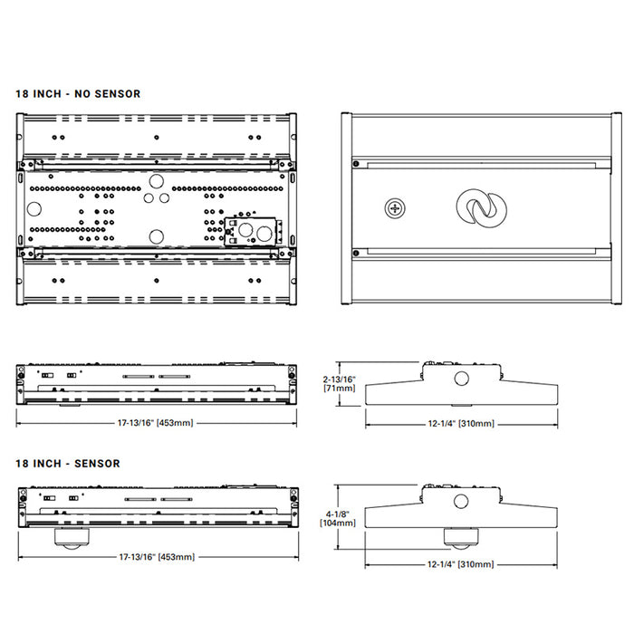 Metalux SPHB-1224SE-M-UNV-L84050-CD-SP1-U Linear High Bay, Lumen & CCT Selectable, 120-277V, 0-10V Dimming