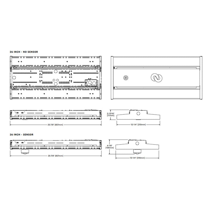 Metalux SPHB-2436SE-M-UNV-L84050-CD-SP1-U Linear High Bay, Lumen & CCT Selectable, 120-277V, 0-10V Dimming