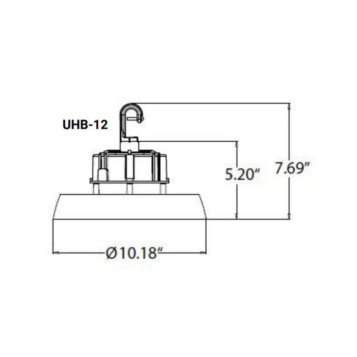 Metalux UHB-12-UNV-L850-CD-U 98W LED Round High Bay, 5000K, 12000 Lumens, 120-277V, 0-10V Dimming