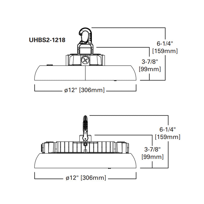 Metalux UHBS2-1218-MV-L8C5-U 80W/1000W/120W LED Round High Bay, 5CCT & 3 Lumens Selected, 120-347V