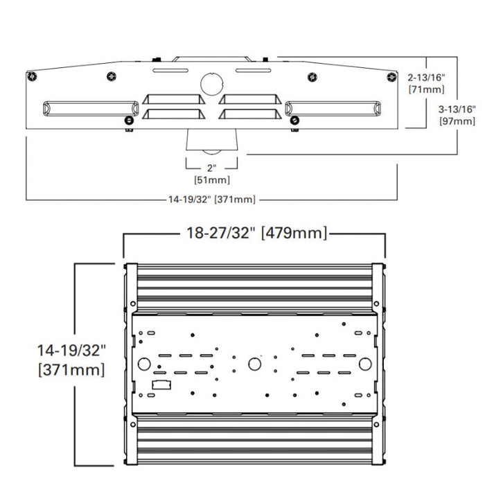 Metalux VHB-24-W-UNV-L850-CD-U 174W LED High Bay, 24000 Lumens, Wide Distribution, 120-277V, 5000K, Dimmable