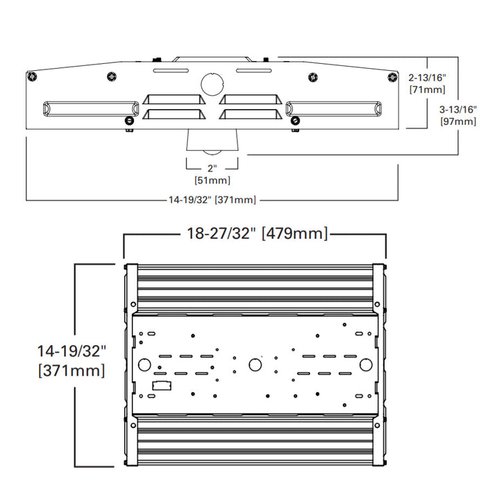 Metalux VHB-15-W-UNV-L850-CD-U 112W Value High Bay, 15000 Lumens, Wide Distribution, 120-277V, 5000K, Dimmable