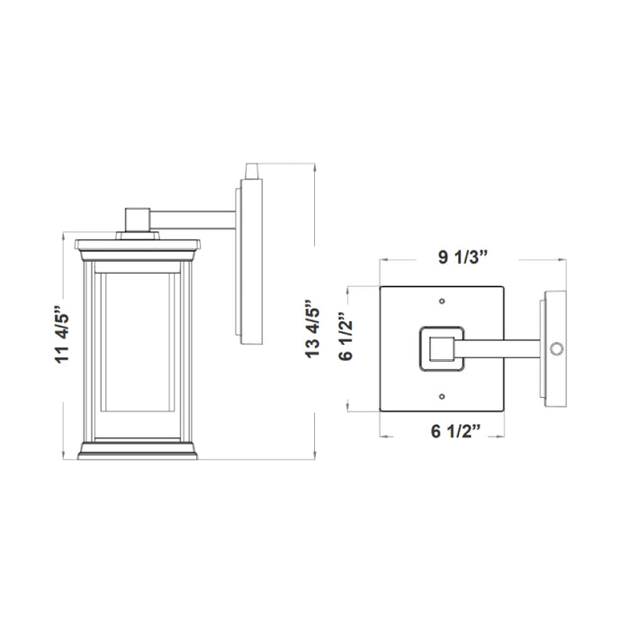 Westgate LRS-N1 20W LED Residential Wall Lantern with Photocell, CCT Selectable, 850 Lumens, 120V