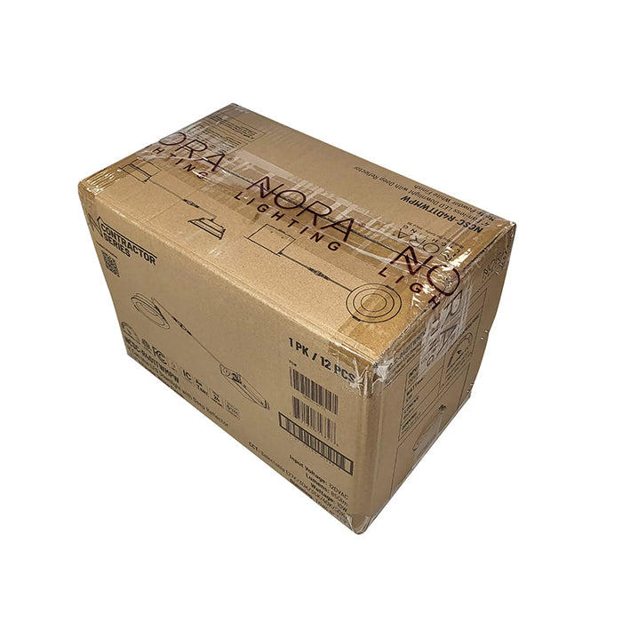 Nora NCSC-R4D1TW 4" Contractor Series Can-less LED Downlight with Deep Reflector, 5 CCT Selectable (12-Pack)