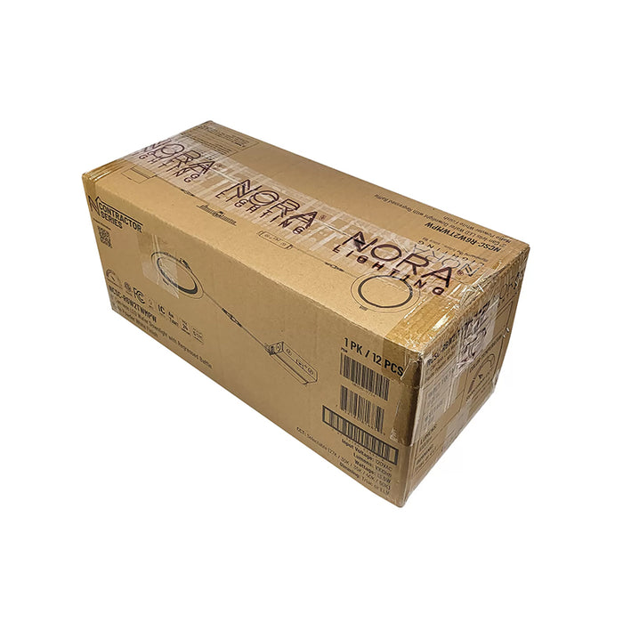 Nora NCSC-R6W2TW 6" Contractor Series Can-less LED Wafer Downlight with Regressed Baffle, 5 CCT Selectable (12-Pack)