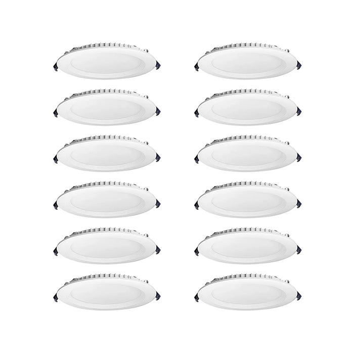 Nora NCSC-R6W2TW 6" Contractor Series Can-less LED Wafer Downlight with Regressed Baffle, 5 CCT Selectable (12-Pack)
