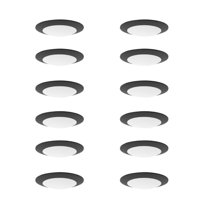 Nora NCSD-R6TW 6" Contractor Series LED Flush Mount Disk Light, 5CCT Selectable, 12-Pack - Black