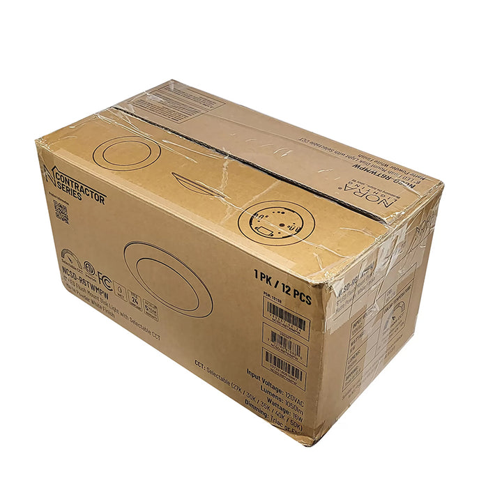 Nora NCSD-R6TW 6" Contractor Series LED Flush Mount Disk Light, 5 CCT Selectable (12-Pack)