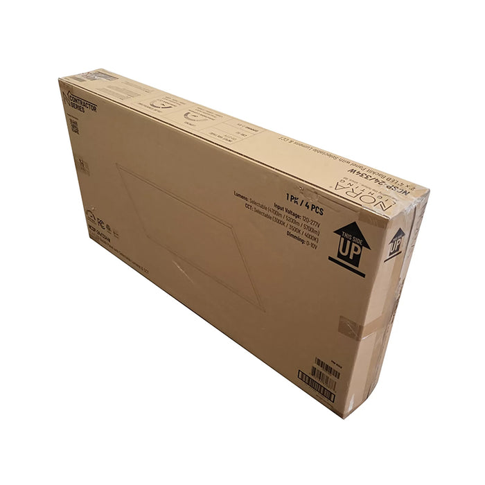 Nora NCSP 2x4 Contractor Series LED Backlit Panel, 3CCT & Lumens Selectable (4-Pack)