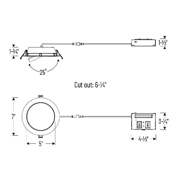 Nora NFLINA 6" FLIN 14W Adjustable LED Downlight, Selectable CCT
