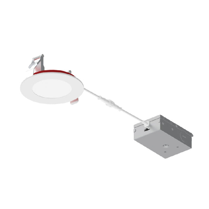 Nora NFRC-R4W1 4" 12W Fire Rated Can-less Flat LED Downlight, 5CCT Selectable