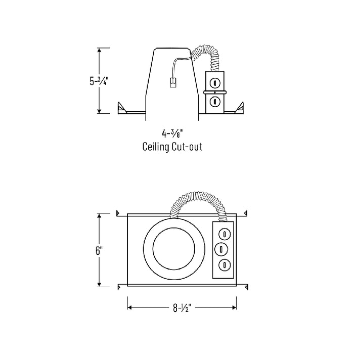Nora NHIC-4LMRAT/EM 4" IC Air Tight Dedicated Housing Pre-wired for Emergency Cobalt Series w/ EM battery and remote test switch