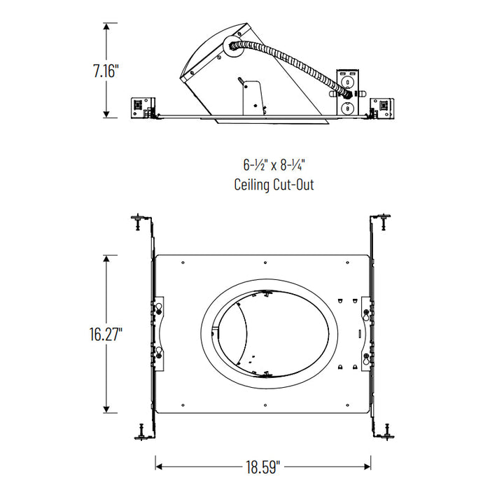 Nora NHIC-928QAT 6" Super Sloped IC Air-Tight Line Voltage Housing
